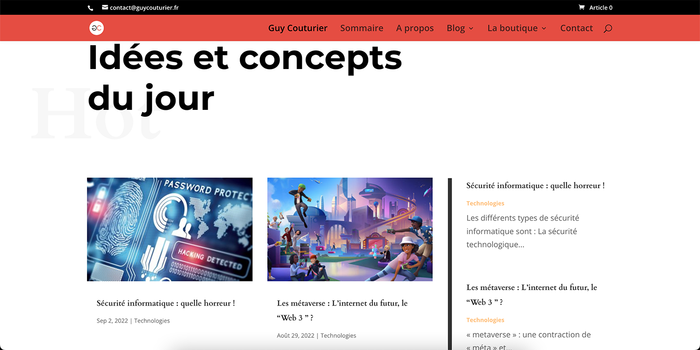 création du site web guycouturier.fr